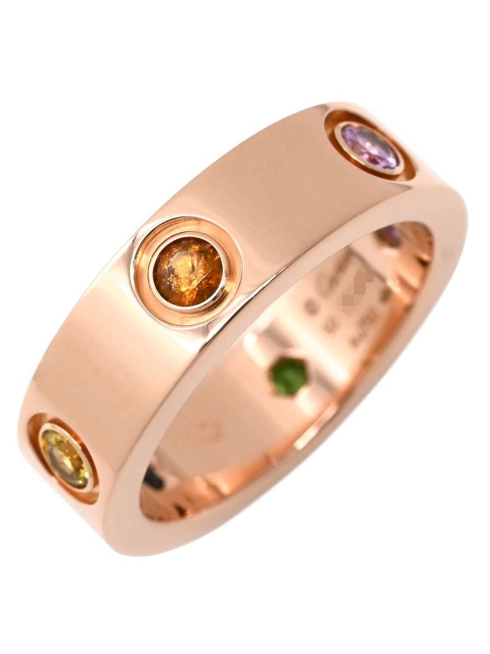 Cartier Ring Love Multicolor Stone Pink Gold